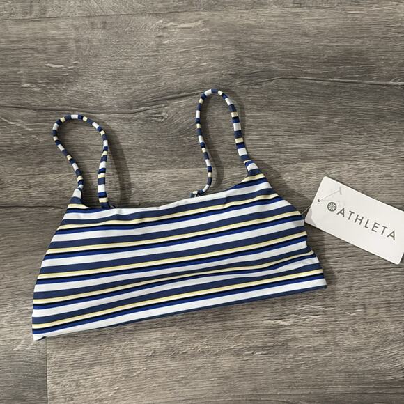 Athleta Scoop Bikini Top A-C Amelia Stripe - Size XS - Picture 2 of 8